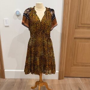 Kobi Halperin Animal Print silk/cotton Midi Dress